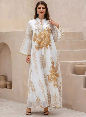 womens sequin dress women loose abayas and modest wear女长袍
