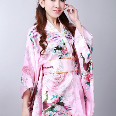 kimono night gown robe fashion dressing gown female satin