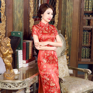 Chinese Cheongsam Dress Chipao Wedding Qipao Red新款长旗袍红