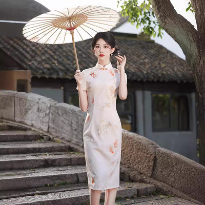 旗袍cheongsam chinese traditional qipao dress锦鲤送考旗袍