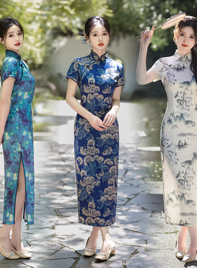 Qipao Chinese Dress Chipao2025新中式国风春夏新款旗袍长裙