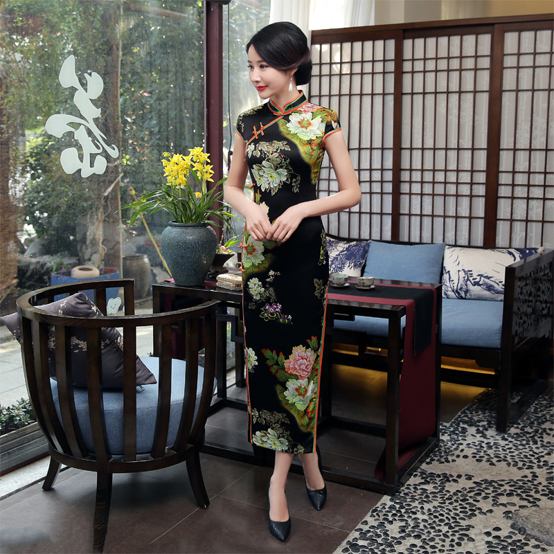 长旗袍cheongsam qipao chinese traditional dress chipao long