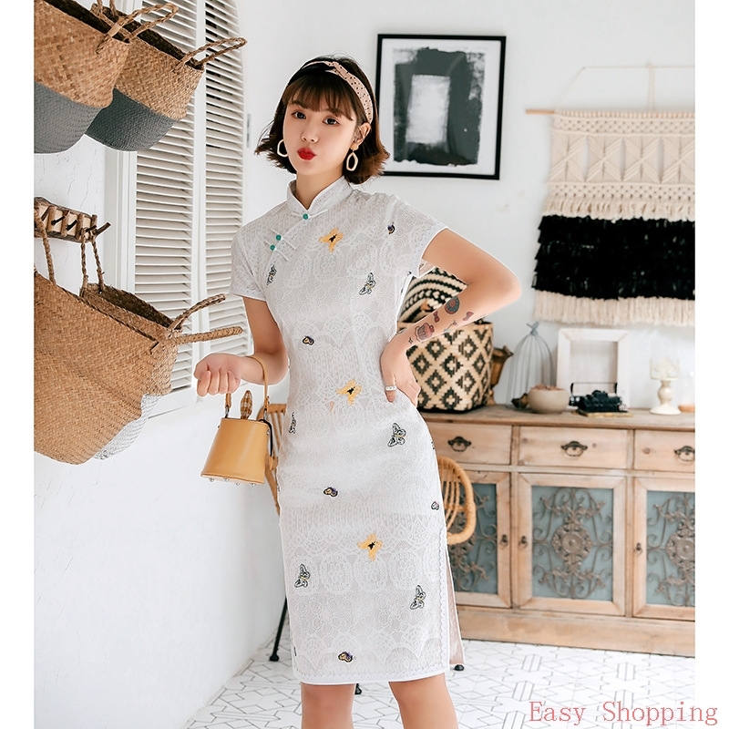  LGD142-1 Embroidered small butterfly white+XXXL  