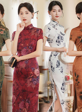 Chinese traditional dress cheongsam2026春夏新款旗袍长裙女装