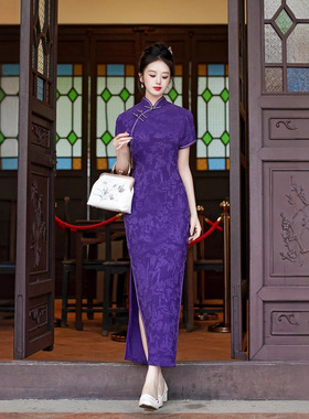 长旗袍long qipao women elegant cheongsams satin vestidos