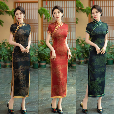 chinese traditional dress cheongsam qipao chipao老上海复古
