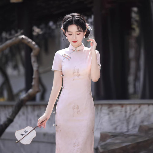 retro qipao cheongsam chinese dress chipao新中式国风轻款绝美