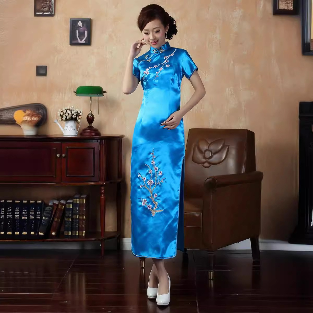 长旗袍cheongsam qipao chinese traditional dress chipao long