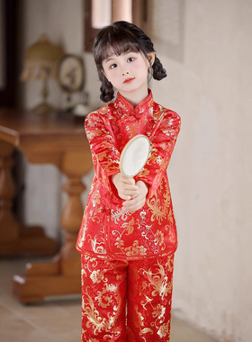 kids tang suit Chinese cheongsam girls qipao新儿童唐装中国风