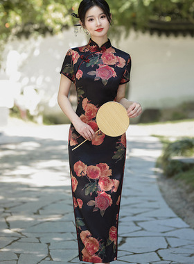 Qipao Chinese Dress Chipao2025新中式国风春夏新款旗袍长裙
