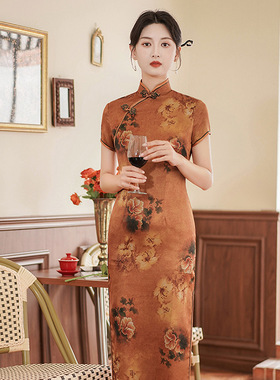 Cheongsam Long Qipao Dress Chipao2025国风改良春夏新款旗袍