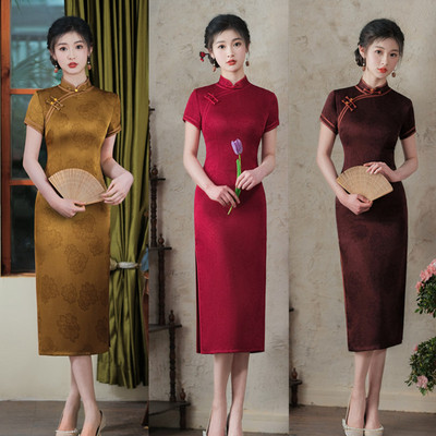 quality cheongsam chinese traditional qipao dress旗袍复古