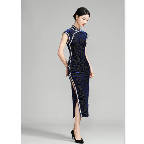 high-end cheongsam chinese traditional qipao dress旗袍丝绒