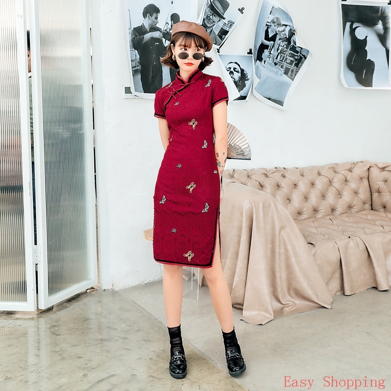  LGD142-4 Embroidery Little Butterfly Red+M  