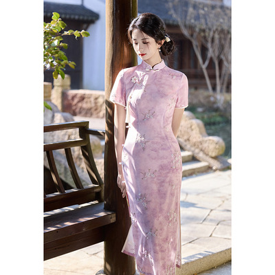 旗袍cheongsam chinese traditional qipao dress新中式旗袍新款