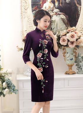 2025 New Qipao Chinese Dress Women Sexy Split Cheongsams