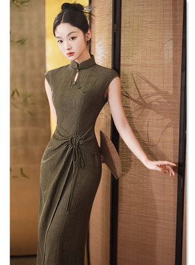 high-end cheongsam chinese traditional qipao dress旗袍艾旗绣