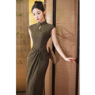 end qipao cheongsam traditional dress旗袍艾旗绣 chinese high