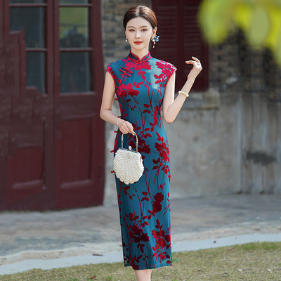 cheongsam chinese traditional qipao dress旗袍高级感妈妈装