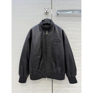 时髦帅气随性慵懒风夹克棉服翻领皮外套