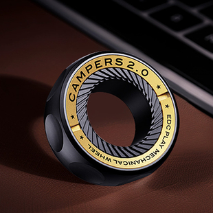 EDC不锈钢棘轮陀螺破风指环段落机械师解压玩具推牌指尖陀螺