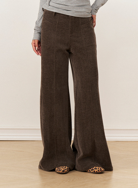 AXIA复古肌理感灯芯绒中高腰休闲裤女秋冬宽松裤子百搭显瘦阔腿裤