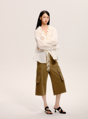 AXIA工装百搭休闲裤中性风2025新款夏季5分裤薄款宽松裤子女百搭