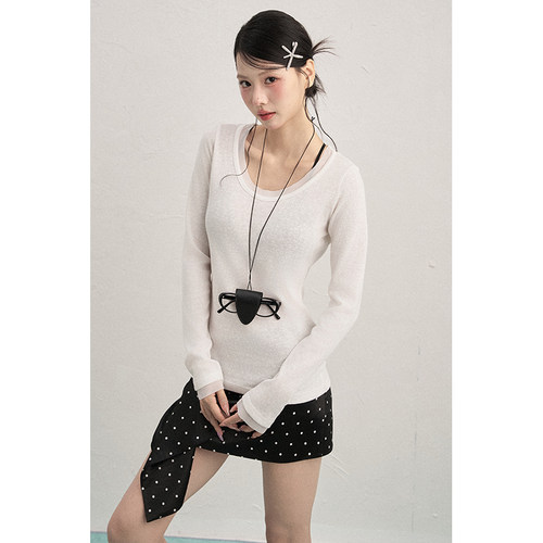 AXIA早秋新品百搭纯色长袖打底衫内搭修身显瘦原创设计感T恤女