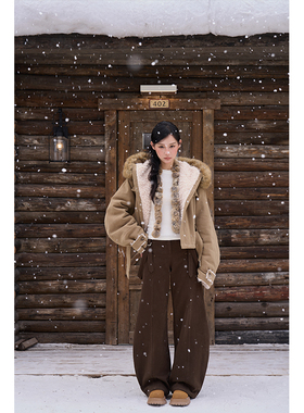 AXIA 弯刀休闲裤子秋冬新款先锋设计感小众复古显瘦直筒工装裤女