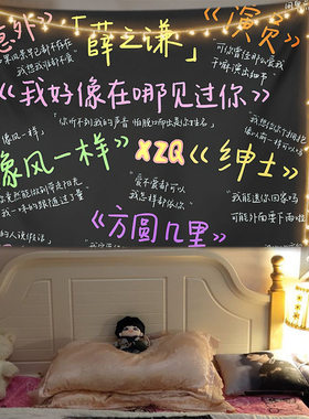 薛之谦歌词背景布周边粉丝应援挂布房间卧室装饰布置墙布挂毯定制