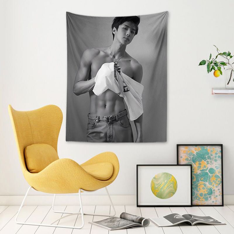 exo吴世勋腹肌明星背景布粉丝应援装饰挂布女生卧室宿舍竖版墙布