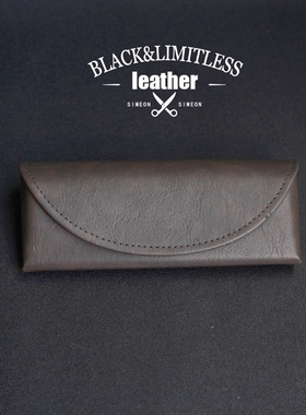 高档疯马皮质眼镜盒硬皮时尚太阳镜盒墨镜盒近视眼镜布袋保护套装