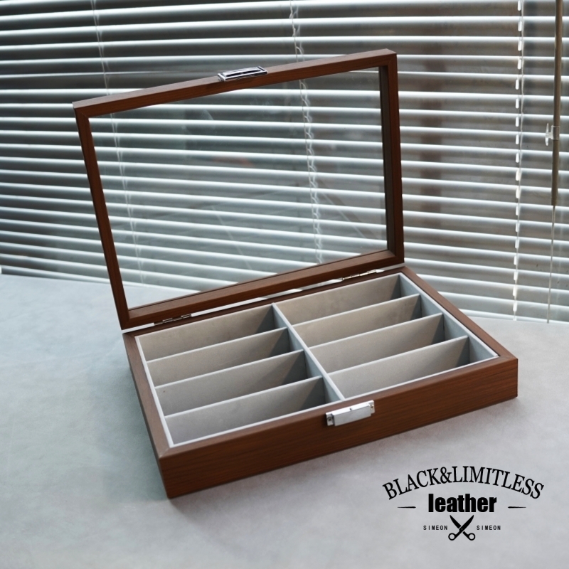 木纹便携墨镜眼睛防尘眼镜收纳盒