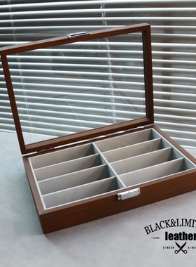 眼镜收纳盒太阳镜墨镜多格展示架高档木纹防尘便携式眼睛陈列架子