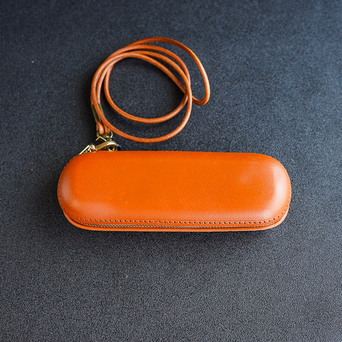 复古文艺手工真皮眼镜盒