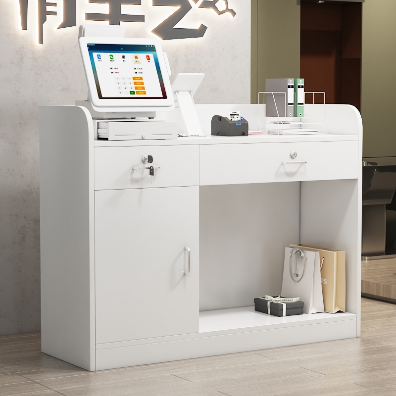 包邮简约现代小型收银台服装店前台超市收银台饭店吧台柜台定制