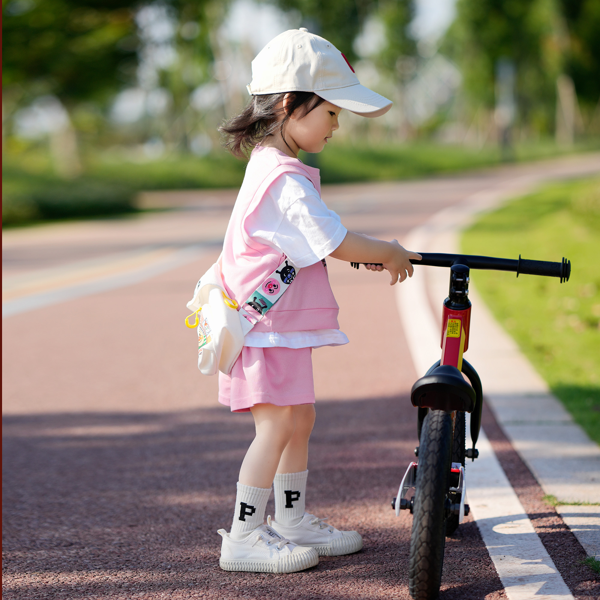 炸街可爱｜女童假两件短袖t恤短裤套装 2022夏宝宝休闲儿童运动装