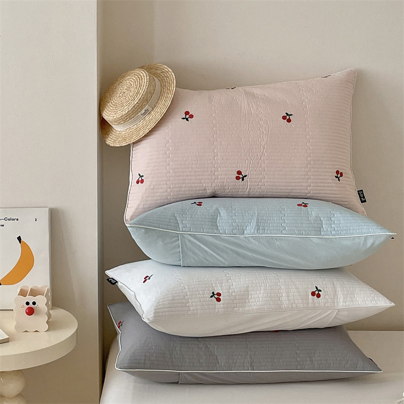 A类纯色刺绣夹棉纯棉枕套48*74cm通用尺寸学生宿舍枕套不含芯,床上用品,枕套,淘宝优惠券,粉丝福利购,淘宝优惠卷