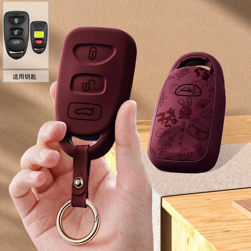 适用现代车钥匙套2022新ix35菲斯塔第七代伊兰特ix25名图壳包扣潮图片