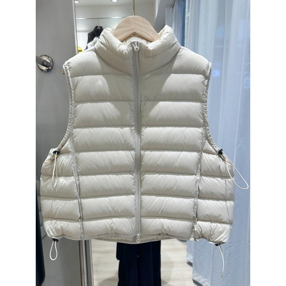 轻薄排骨羽绒马甲女短款2025冬新款韩版立领宽松外穿90白鸭绒马夹