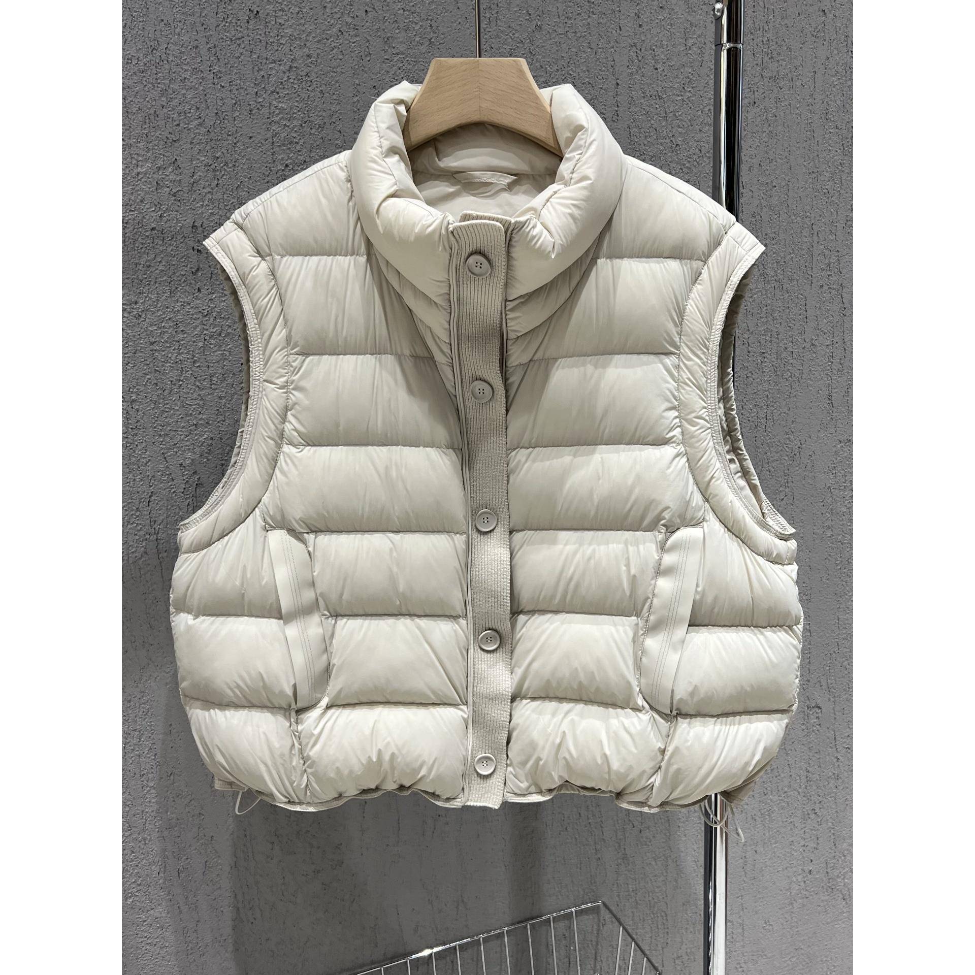 2025冬季新款韩版立领排骨羽绒服马甲女短款90白鸭绒保暖背心外套