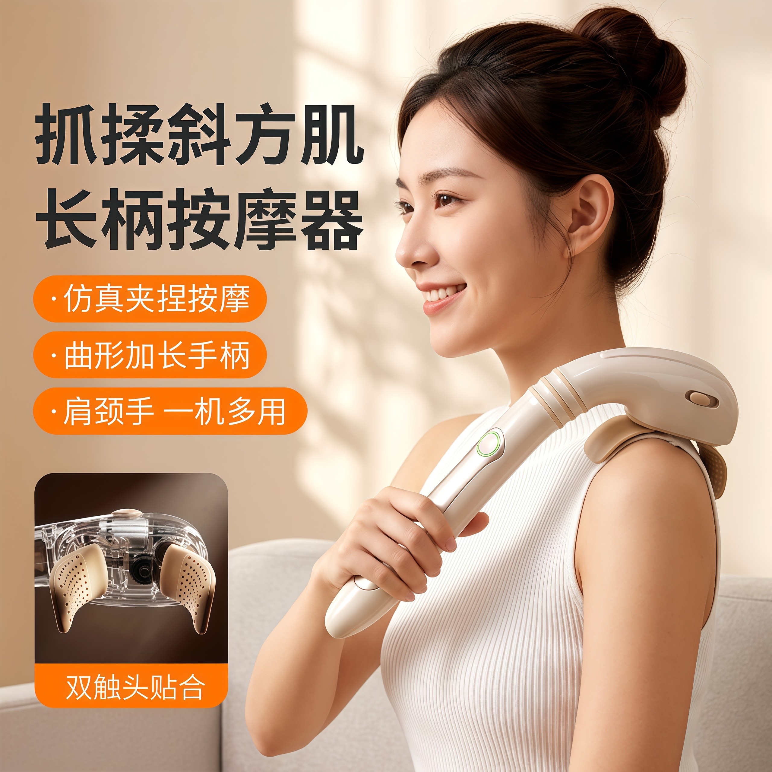 海马颈椎肩颈按摩器仿真人揉捏
