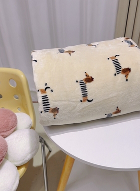 Dachshund腊肠犬家居盖毯暖暖可机洗加厚法兰绒沙发毯空调午睡毯