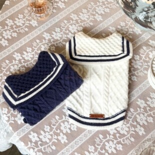 MATA玛塔宠物水手海军风毛衣保暖针织中小型犬宠物猫咪比熊雪纳瑞