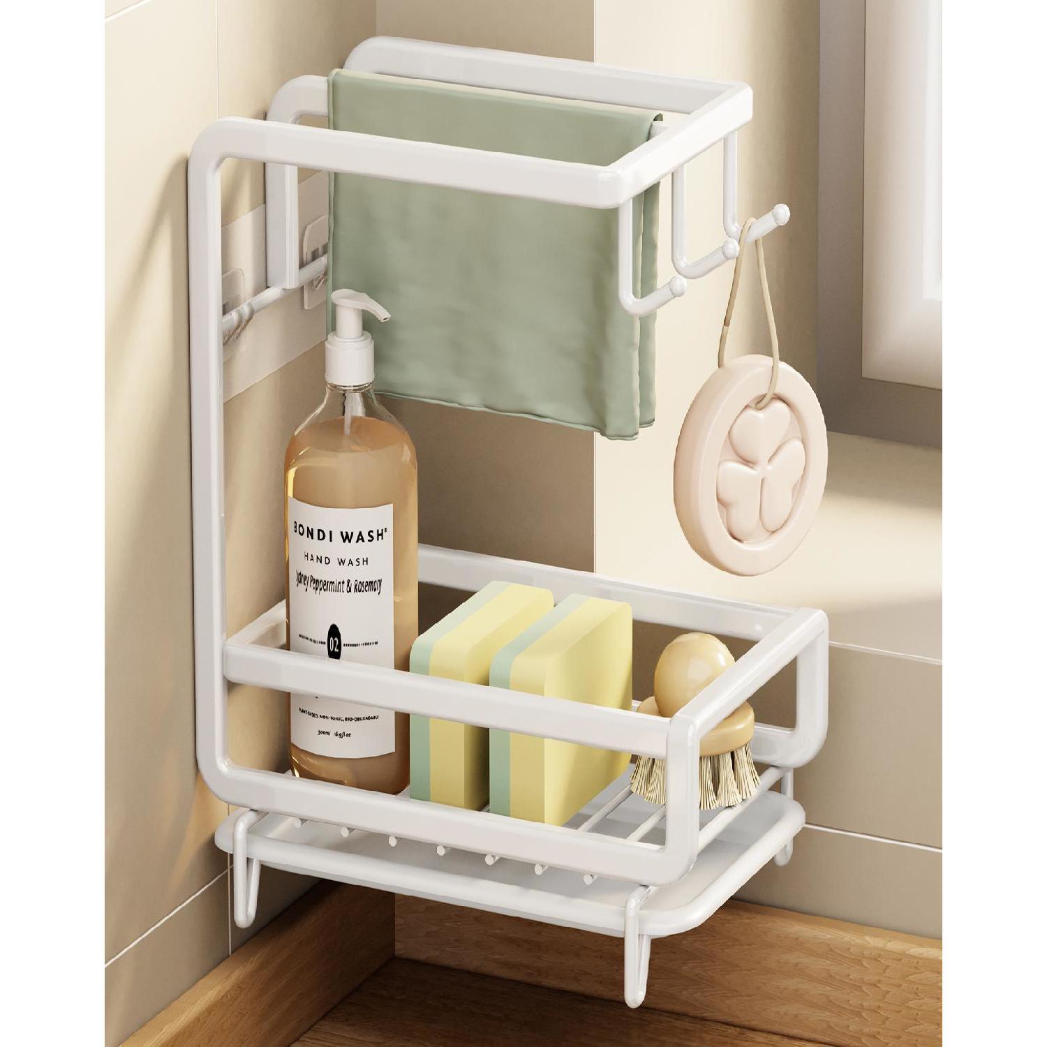 抹布架厨房水槽置物架家用台面壁挂收纳神器洗碗布架子毛巾