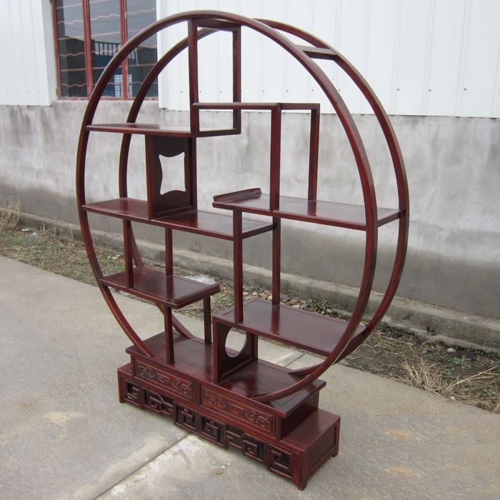 实木 仿古 1.5米 多宝阁博古架 圆形茶叶中园 放物架