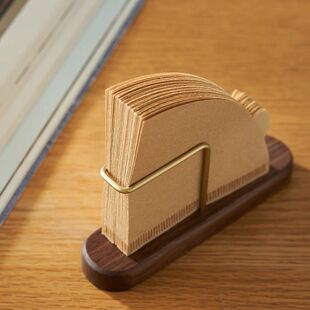 黑胡桃实木 手冲咖啡滤纸架 V60滤纸收纳盒 摩卡壶V形扇形通用