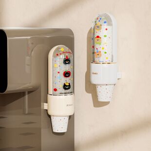 多巴胺壁挂取杯器家用一次性纸杯饮水机冰箱旁卡通杯子收纳取杯架