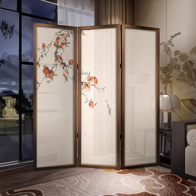 现代中式入户折叠屏风隔断客厅移动遮挡小户型中国风茶室装饰折屏