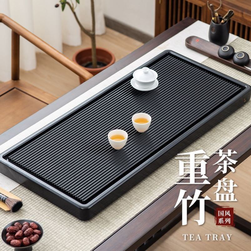 XUYU整块干泡茶盘实木家用易排水泡茶盘办公室茶海全套功夫电木款